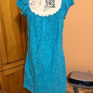 Max Studio Teal Eyelet Dress